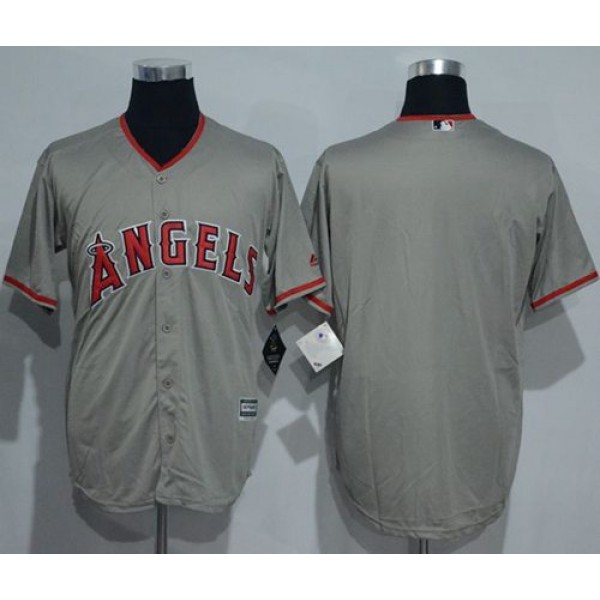 Angels Of Anaheim Blank Grey New Cool Base Stitched Jersey