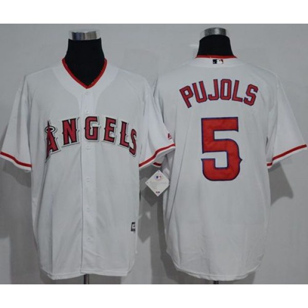 Angels Of Anaheim #5 Albert Pujols White New Cool Base Stitched Jersey