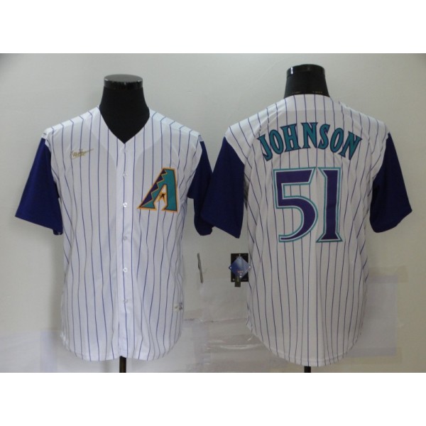 Arizona Diamondbacks #51 Randy Johnson White Throwback Cool Base Stitched Jersey