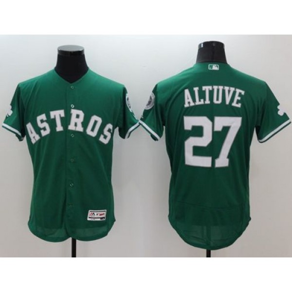 Astros #27 Jose Altuve Green Celtic Flexbase Authentic Collection Stitched Jersey
