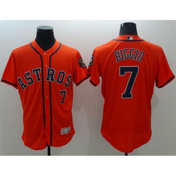 Astros #7 Craig Biggio Orange Flexbase Authentic Collection Stitched Jersey