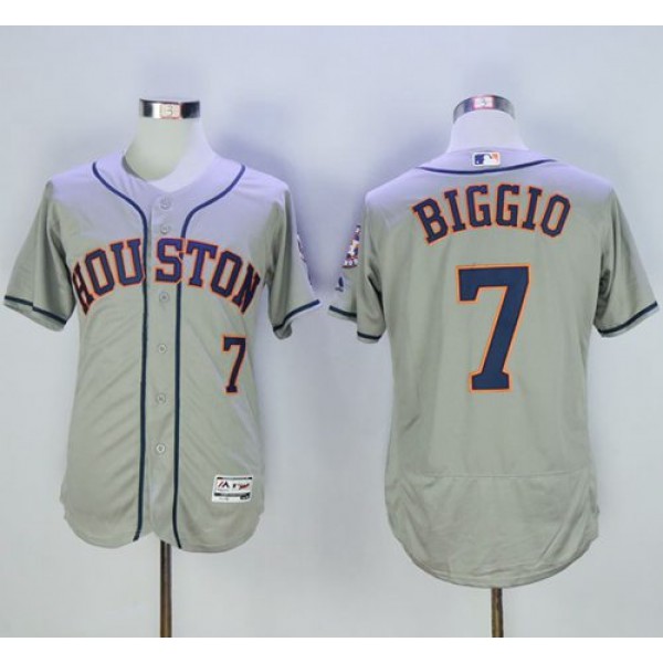 Astros #7 Craig Biggio Grey Flexbase Authentic Collection Stitched Jersey