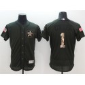 Astros #1 Carlos Correa Green Flexbase Authentic Collection Salute To Service Stitched Jersey