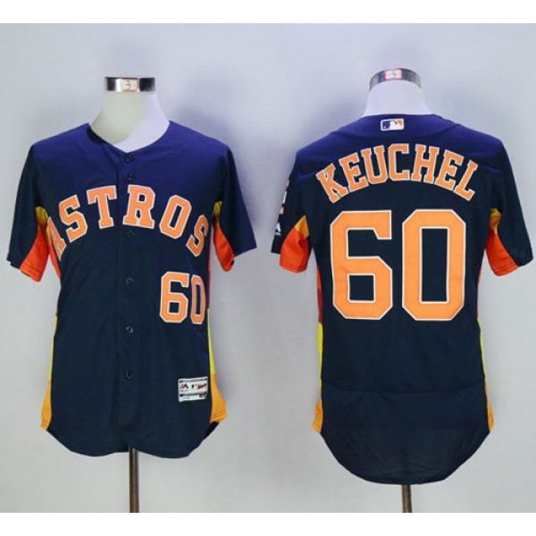 Astros #60 Dallas Keuchel Navy Blue Flexbase Authentic Collection Stitched Jersey
