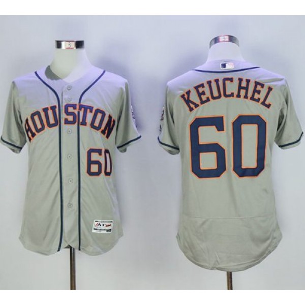 Astros #60 Dallas Keuchel Grey Flexbase Authentic Collection Stitched Jersey