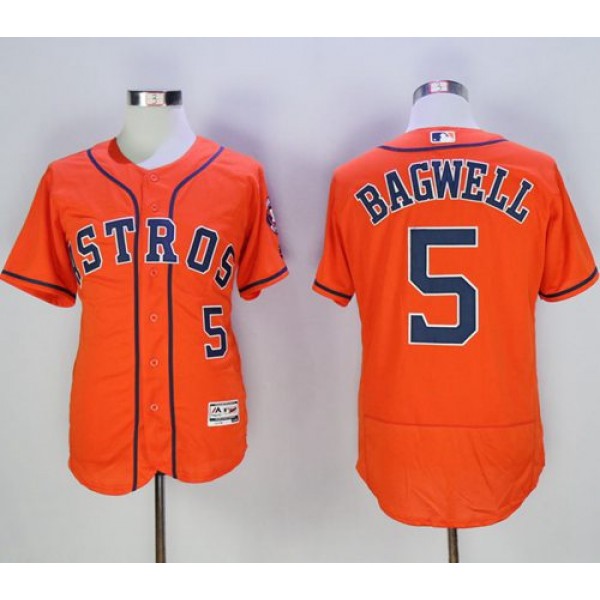 Astros #5 Jeff Bagwell Orange Flexbase Authentic Collection Stitched Jersey