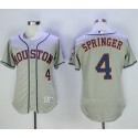Astros #4 George Springer Grey Flexbase Authentic Collection Stitched Jersey