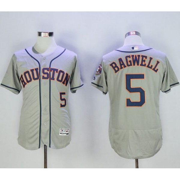 Astros #5 Jeff Bagwell Grey Flexbase Authentic Collection Stitched Jersey