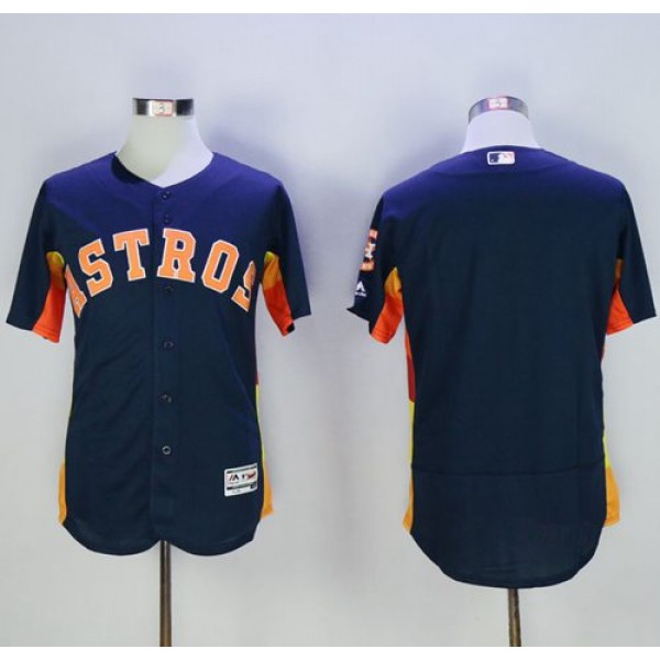 Astros Blank Navy Blue Flexbase Authentic Collection Stitched Jersey