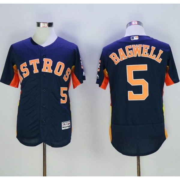 Astros #5 Jeff Bagwell Navy Blue Flexbase Authentic Collection Stitched Jersey
