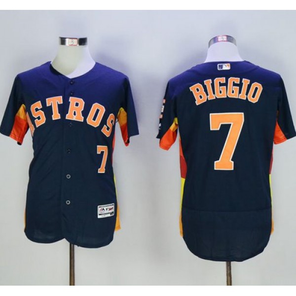 Astros #7 Craig Biggio Navy Blue Flexbase Authentic Collection Stitched Jersey