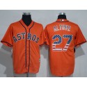 Astros #27 Jose Altuve Orange USA Flag Fashion Stitched Jersey