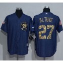 Astros #27 Jose Altuve Denim Blue Salute To Service Stitched Jersey
