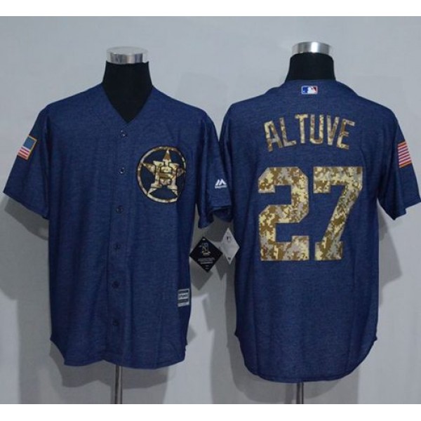Astros #27 Jose Altuve Denim Blue Salute To Service Stitched Jersey