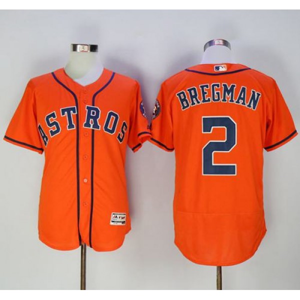 Astros #2 Alex Bregman Orange Flexbase Authentic Collection Stitched Jersey
