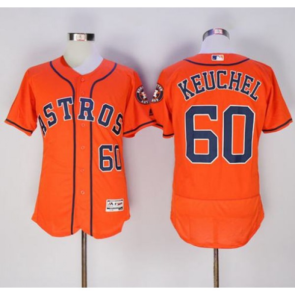 Astros #60 Dallas Keuchel Orange Flexbase Authentic Collection Stitched Jersey