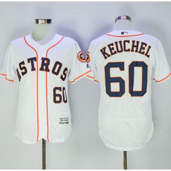 Astros #60 Dallas Keuchel White Flexbase Authentic Collection Stitched Jersey