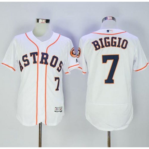 Astros #7 Craig Biggio White Flexbase Authentic Collection Stitched Jersey
