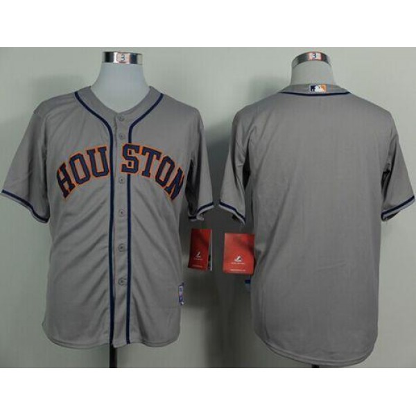 Astros Blank Grey Cool Base Stitched Jersey