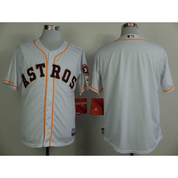 Astros Blank White Cool Base Stitched Jersey