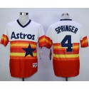 Astros #4 George Springer White Orange 1980 Turn Back The Clock Stitched Jersey