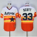 Astros #33 Mike Scott White Orange 1980 Turn Back The Clock Stitched Jersey