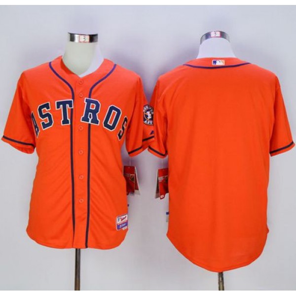 Astros Blank Orange Cool Base Stitched Jersey
