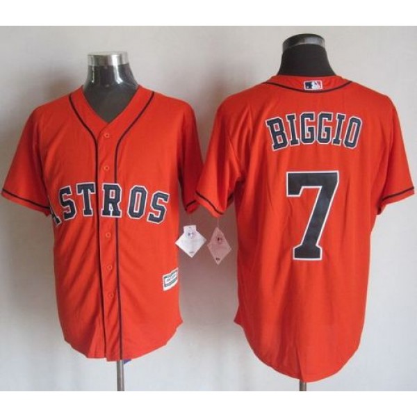 Astros #7 Craig Biggio Orange New Cool Base Stitched Jersey