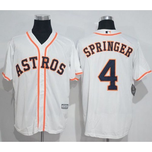 Astros #4 George Springer White New Cool Base Stitched Jersey
