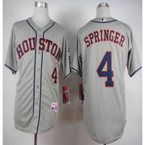 Astros #4 George Springer Grey Cool Base Stitched Jersey