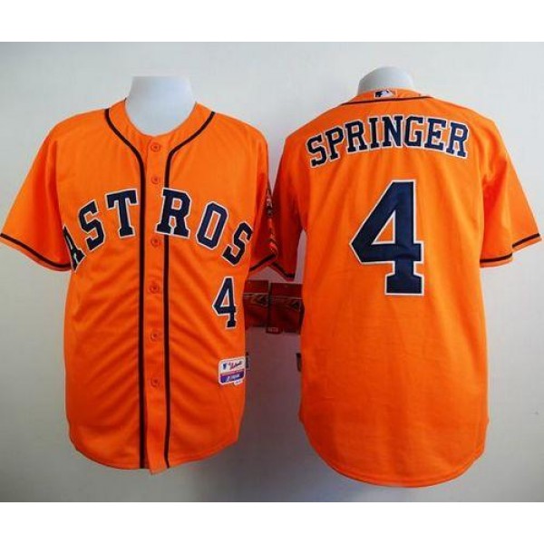 Astros #4 George Springer Orange Cool Base Stitched Jersey