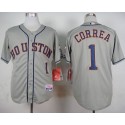 Astros #1 Carlos Correa Grey Cool Base Stitched Jersey