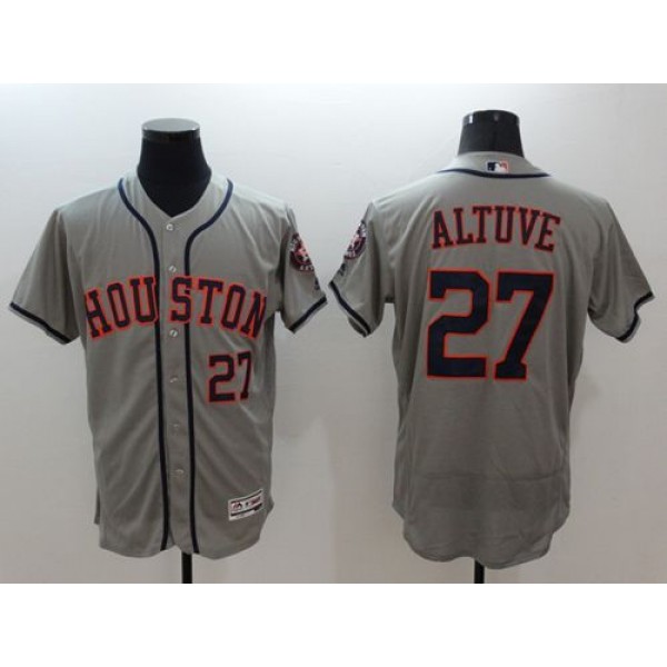Astros #27 Jose Altuve Grey Flexbase Authentic Collection Stitched Jersey