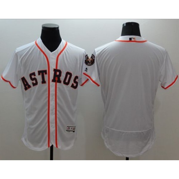 Astros Blank White Flexbase Authentic Collection Stitched Jersey