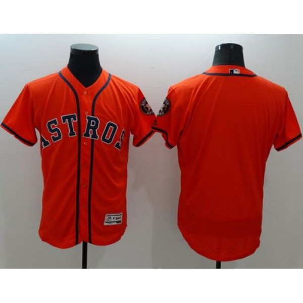 Astros Blank Orange Flexbase Authentic Collection Stitched Jersey