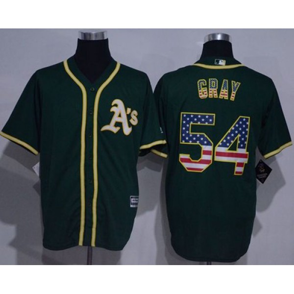 Athletics #54 Sonny Gray Green USA Flag Fashion Stitched Jersey