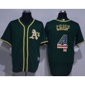 Athletics #4 Coco Crisp Green USA Flag Fashion Stitched Jersey