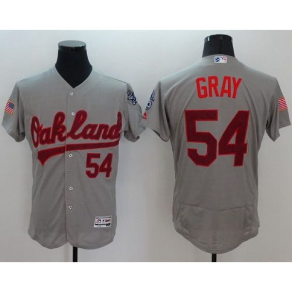 Athletics #54 Sonny Gray Grey Fashion Stars Stripes Flexbase Authentic Stitched Jersey