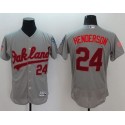 Athletics #24 Rickey Henderson Grey Fashion Stars Stripes Flexbase Authentic Stitched Jersey