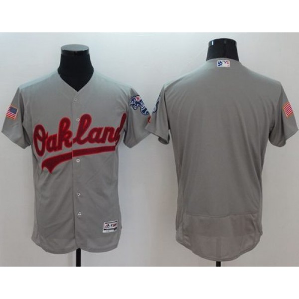 Athletics Blank Grey Fashion Stars Stripes Flexbase Authentic Stitched Jersey