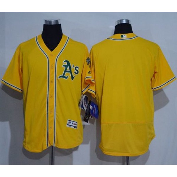 Athletics Blank Gold Flexbase Authentic Collection Stitched Jersey