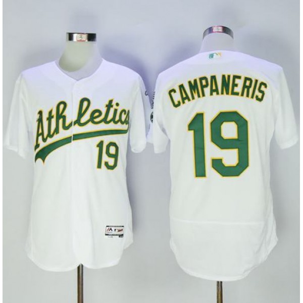 Athletics #19 Bert Campaneris White Flexbase Authentic Collection Stitched Jersey