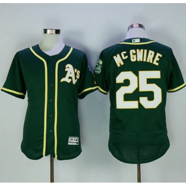 Athletics #25 Mark McGwire Green Flexbase Authentic Collection Stitched Jersey