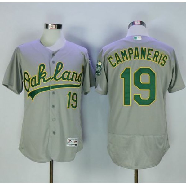 Athletics #19 Bert Campaneris Grey Flexbase Authentic Collection Stitched Jersey
