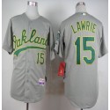 Athletics #15 Brett Lawrie Grey Cool Base Stitched Jersey