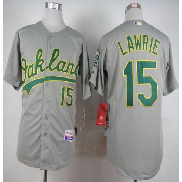 Athletics #15 Brett Lawrie Grey Cool Base Stitched Jersey