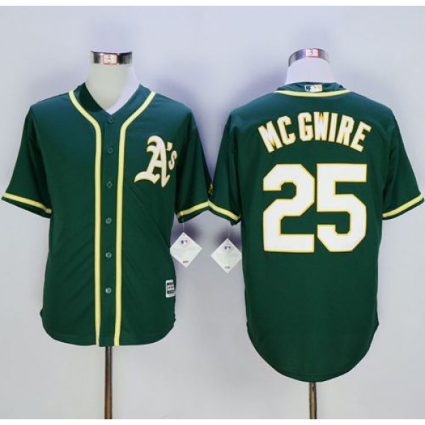 Athletics #25 Mark McGwire Green New Cool Base Stitched Jersey
