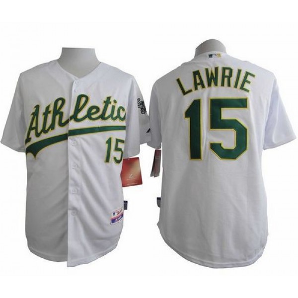 Athletics #15 Brett Lawrie White Cool Base Stitched Jersey