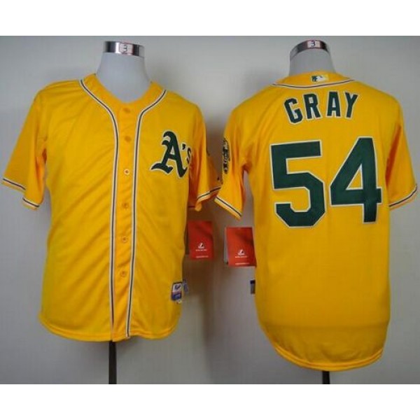 Athletics #54 Sonny Gray Yellow Cool Base Stitched Jersey