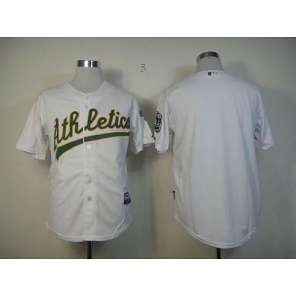 Athletics Blank White Cool Base Stitched Jersey